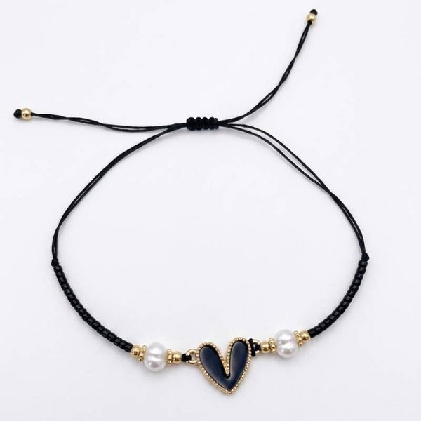 Bracelet ajustable, motif coeur