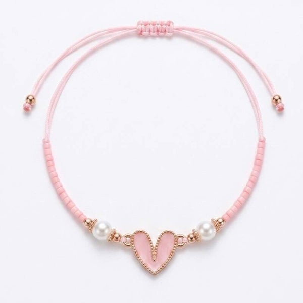 Bracelet ajustable, motif coeur