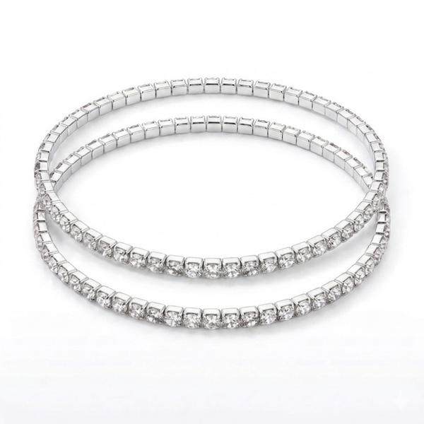 Lot de 2 bracelets à strass