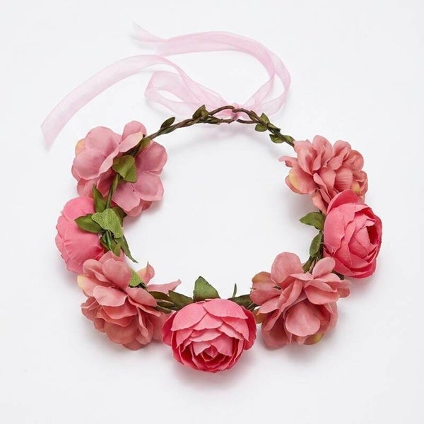 Couronne de fleurs pour cheveux réglables, cérémonie