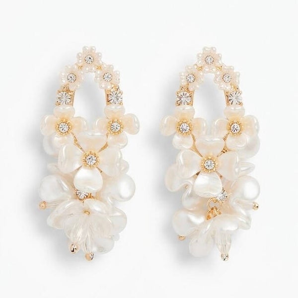 Boucles d’oreilles Cérémonie – Strass & Perles