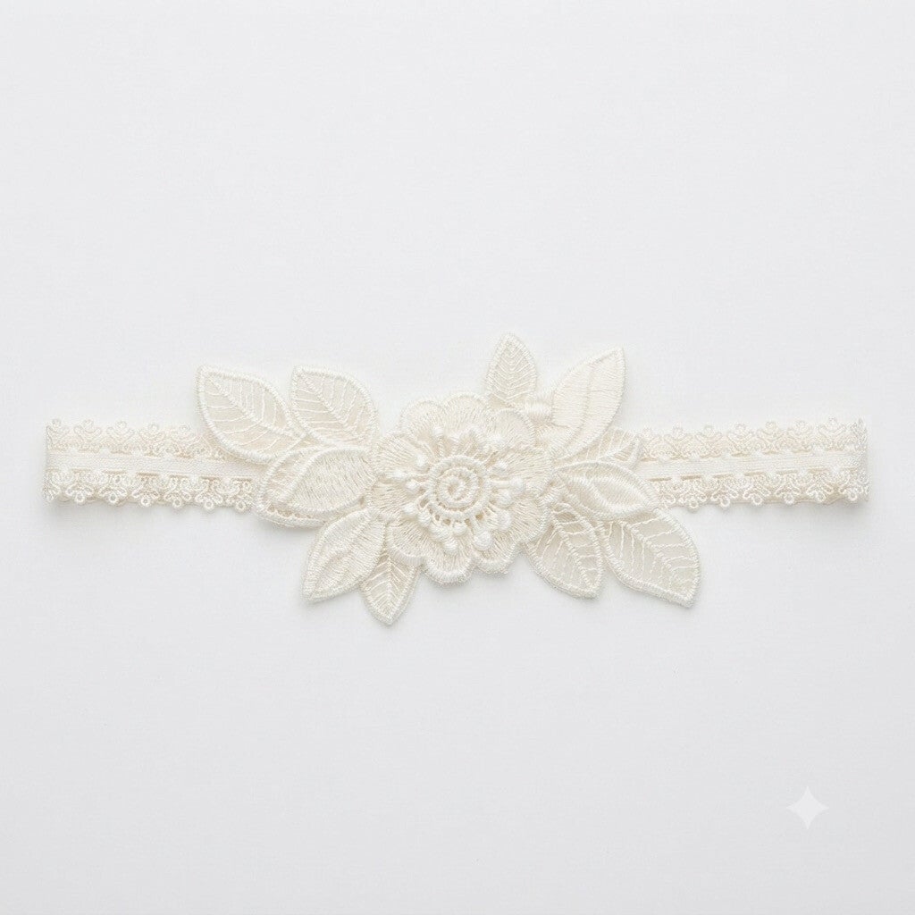 Jarretière Extensible en Dentelle Blanche – Accessoire Chic de Cérémonie