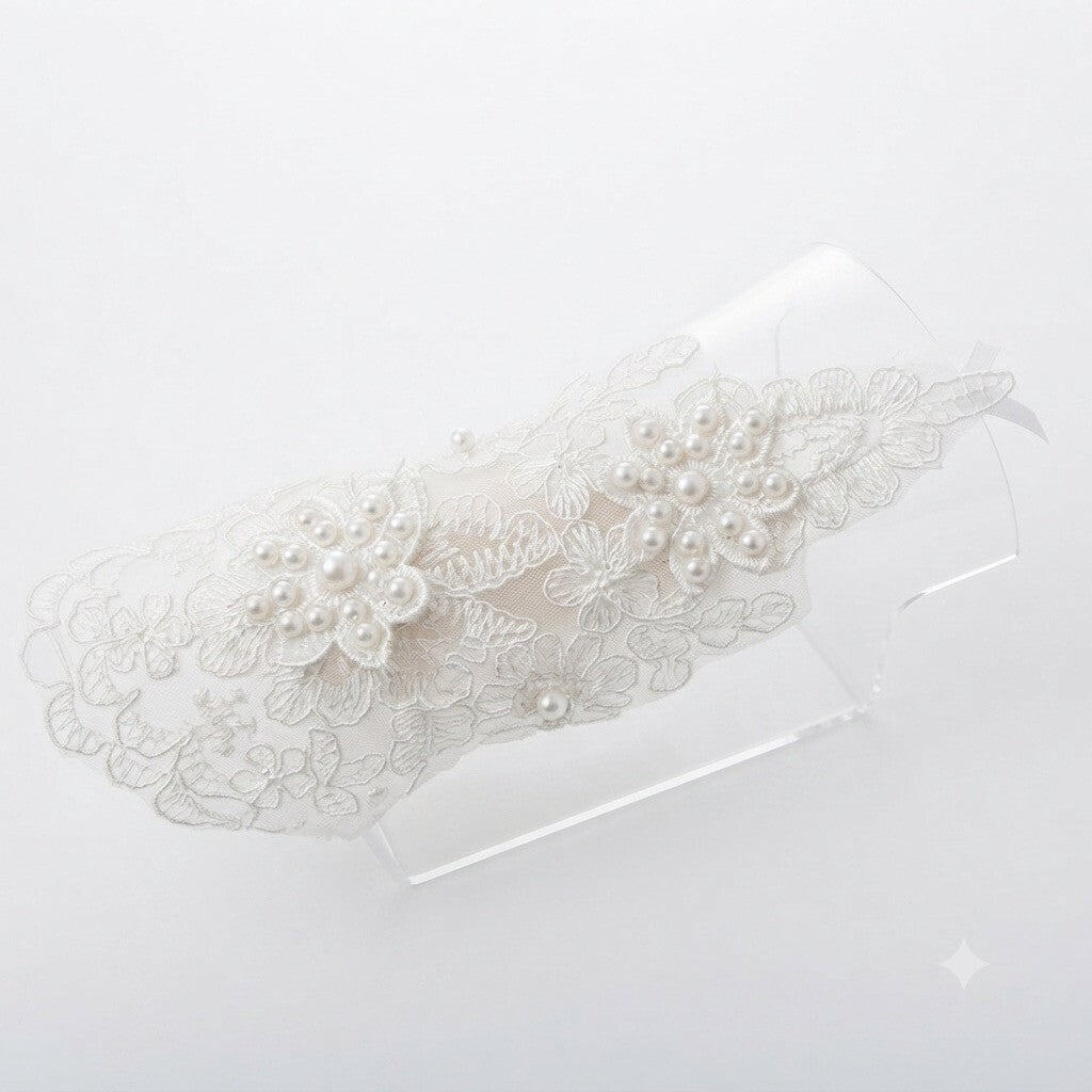 Mitaines à lacer en dentelle pour mariée cérémonie