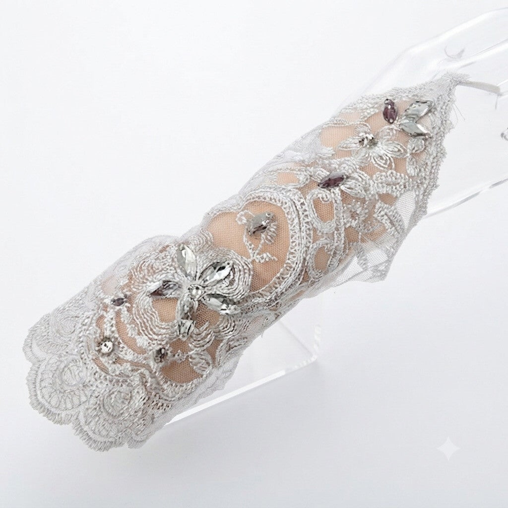 Mitaines à lacer en dentelle pour mariée cérémonie