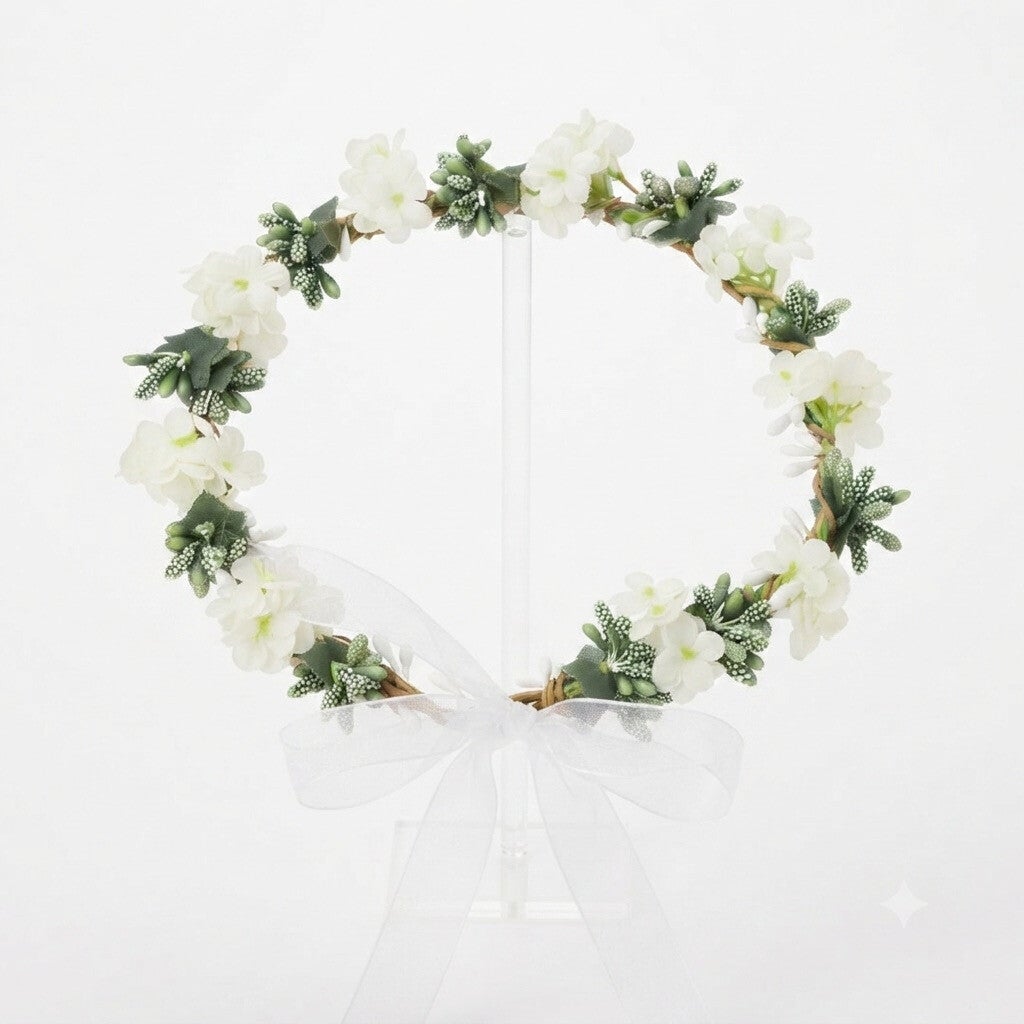 Couronne de fleurs pour cheveux réglables, cérémonie