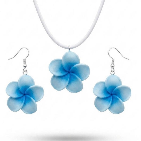 Parure boucles d’oreilles et collier plumeria