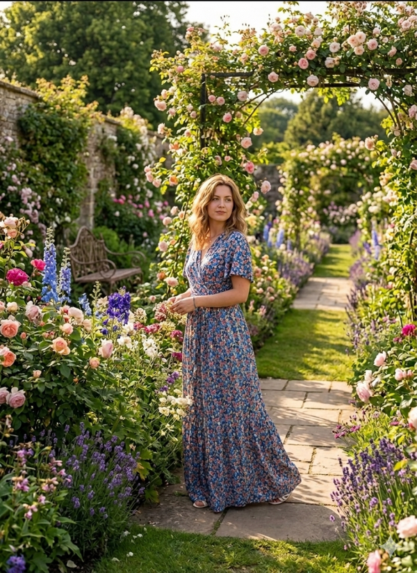 Robe Longue à Motifs – Élégance et Raffinement