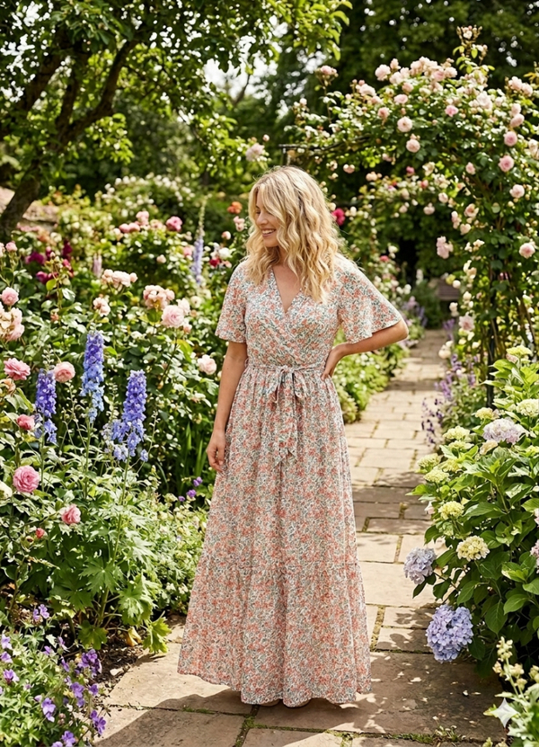Robe Longue à Motifs – Élégance et Raffinement