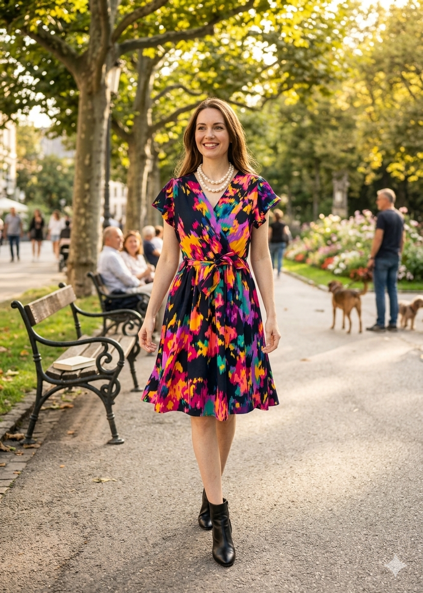 Robe Courte à Motifs – Un Style Intemporel