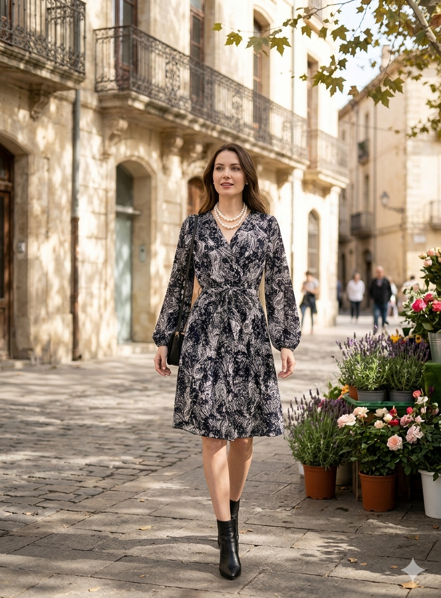 Robe Courte à Motifs – Un Style Intemporel