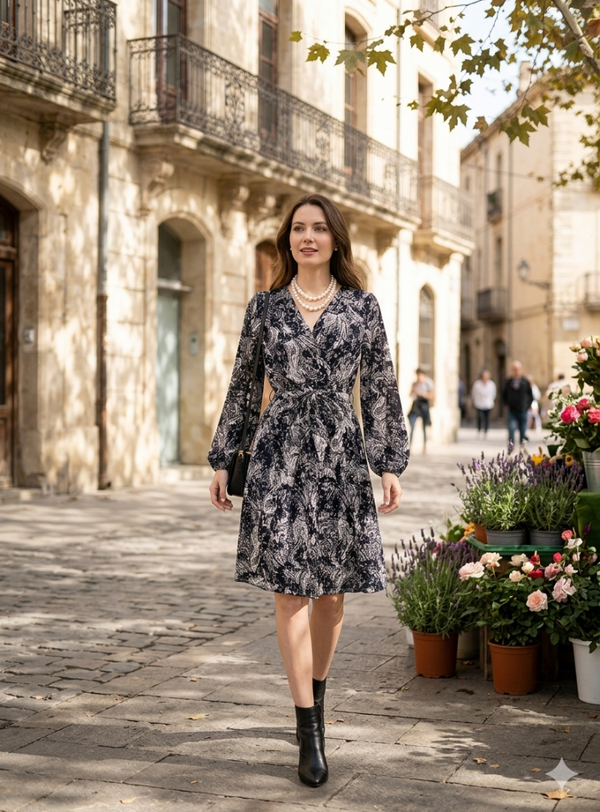 Robe Courte à Motifs – Un Style Intemporel