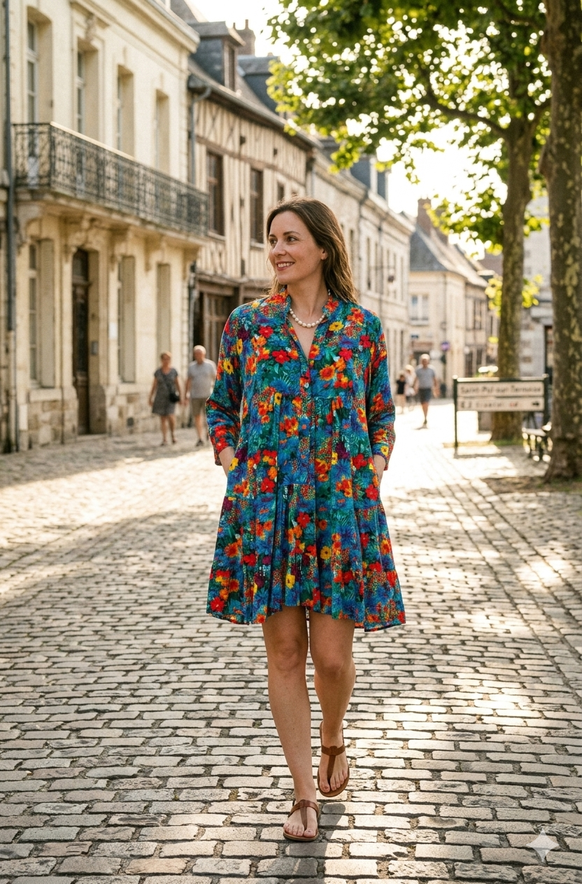 Robe Courte à Motifs – Un Style Intemporel