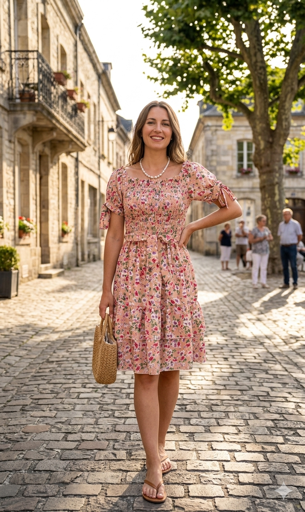 Robe Courte à Motifs – Un Style Intemporel