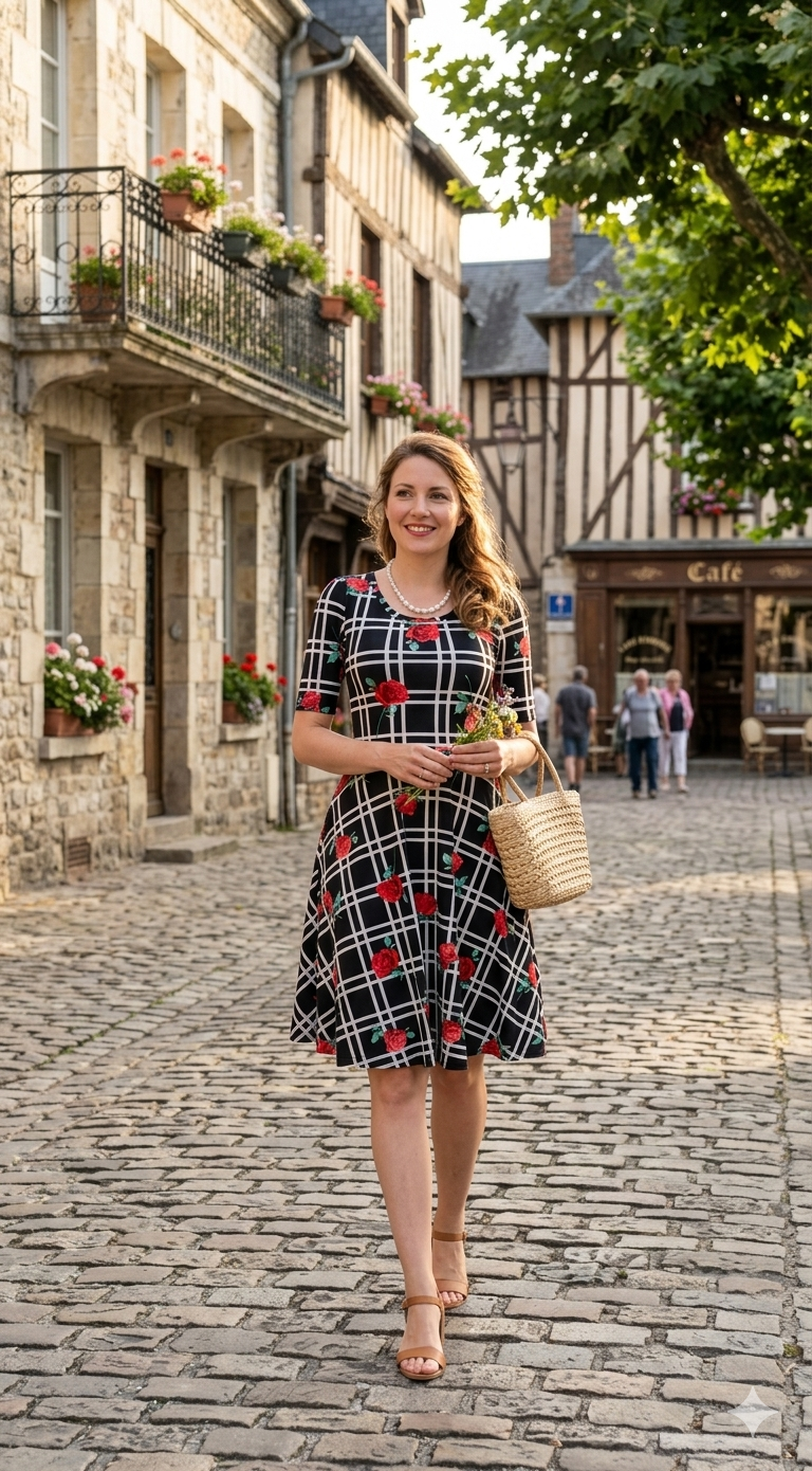Robe Courte à Motifs – Un Style Intemporel