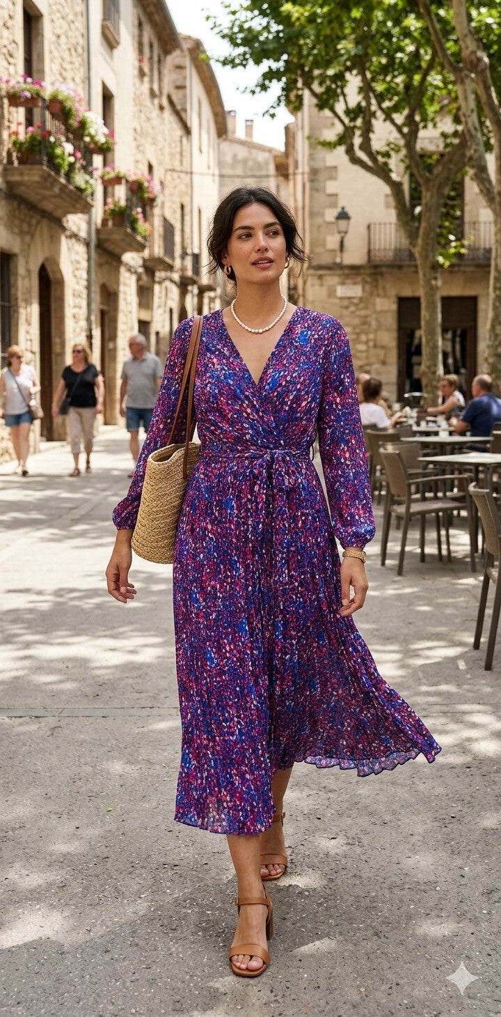 Robe Longue à Motifs – Élégance et Raffinement