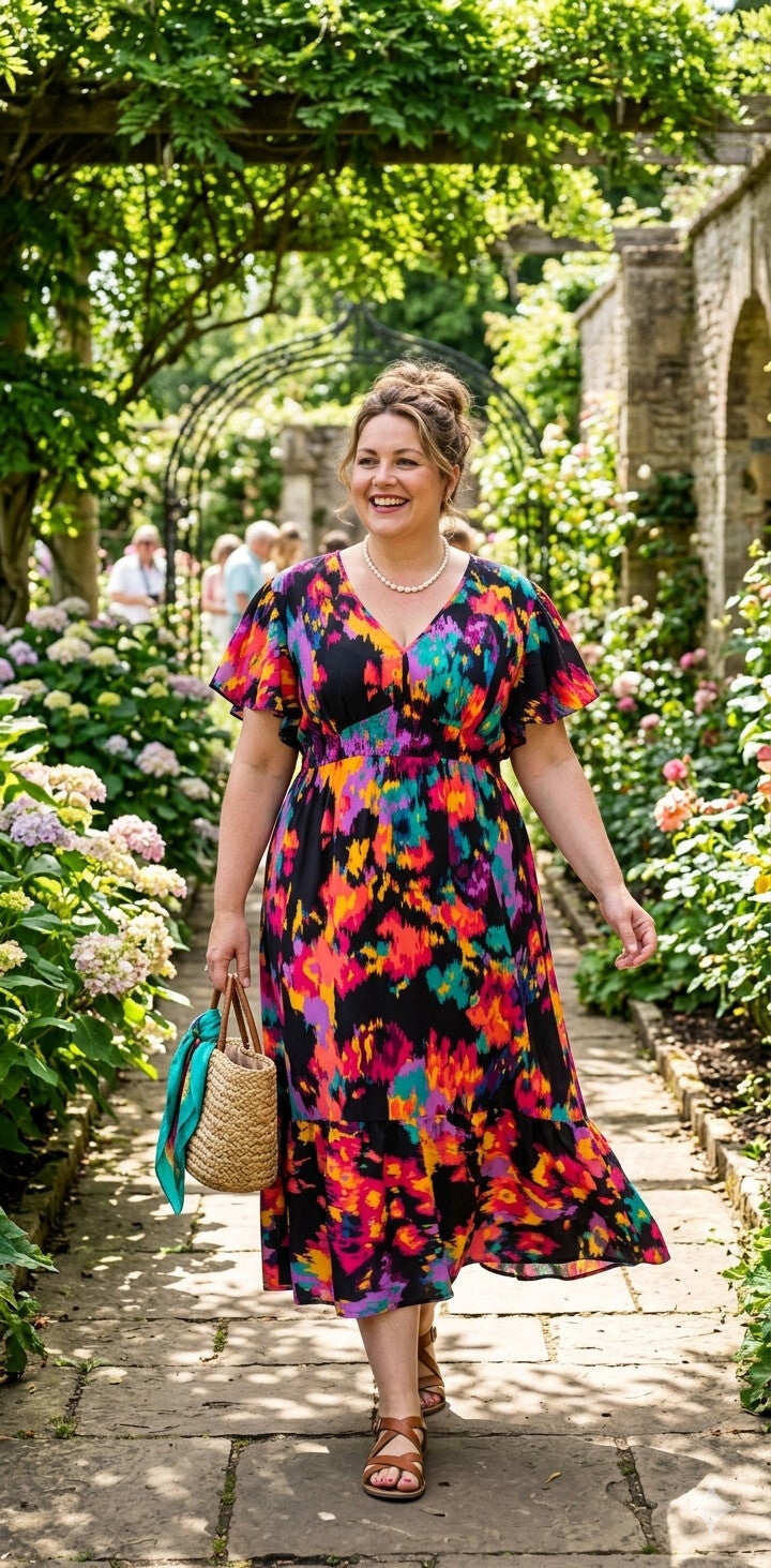 Robe Longue à Motifs – Élégance et Raffinement