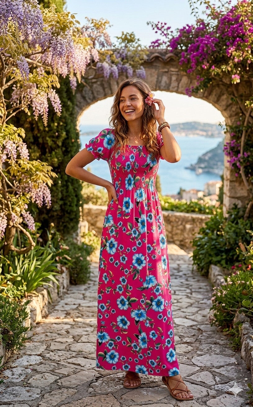 Robe Longue à Motifs – Élégance et Raffinement