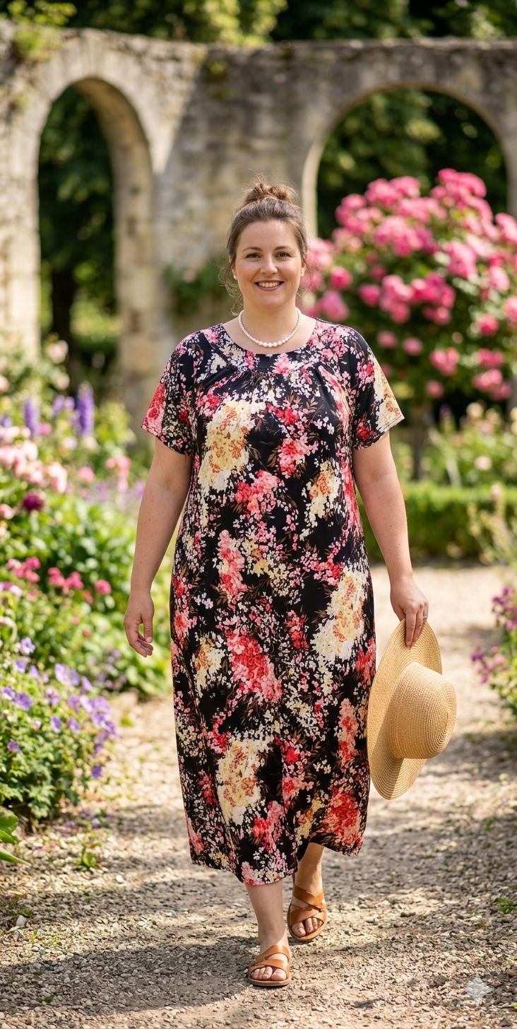 Robe Longue à Motifs – Élégance et Raffinement