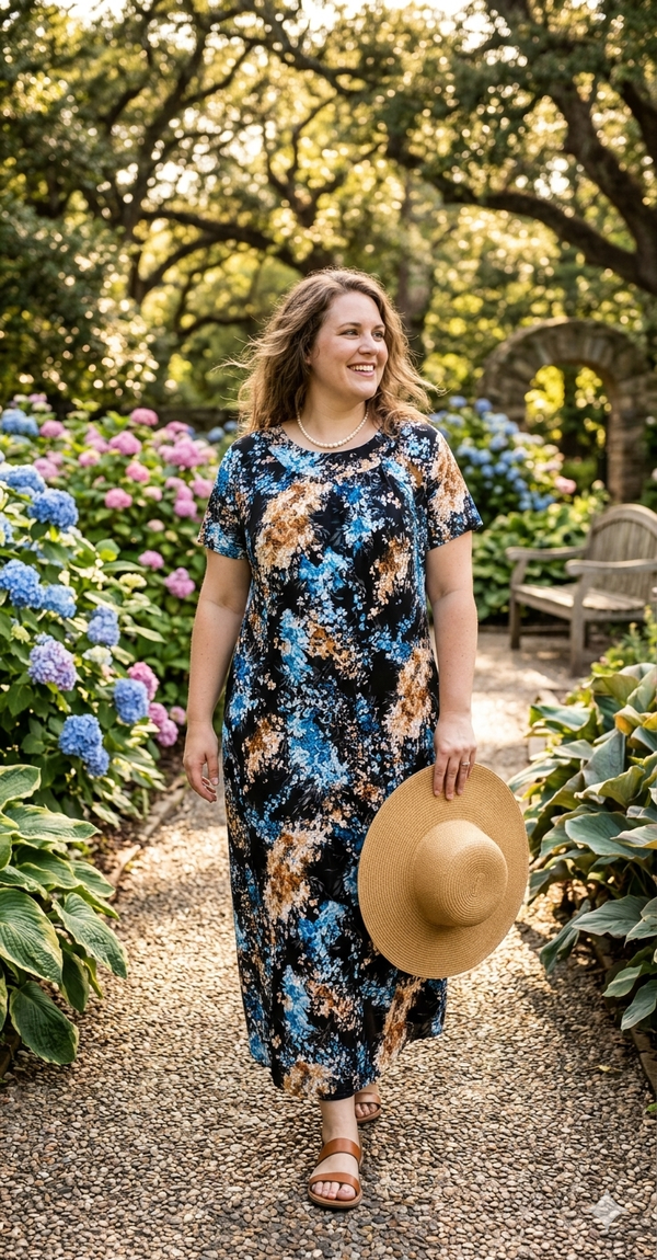 Robe Longue à Motifs – Élégance et Raffinement