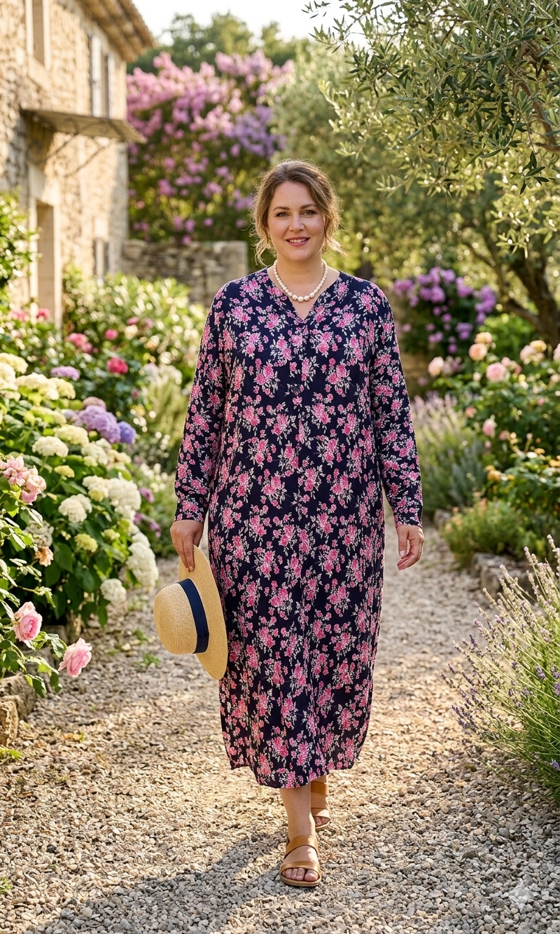Robe Longue à Motifs – Élégance et Raffinement