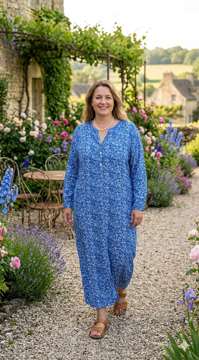Robe Longue à Motifs – Élégance et Raffinement
