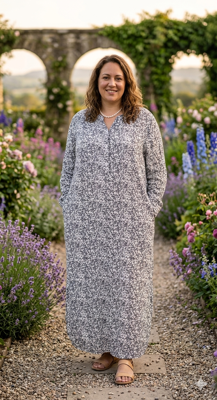 Robe Longue à Motifs – Élégance et Raffinement