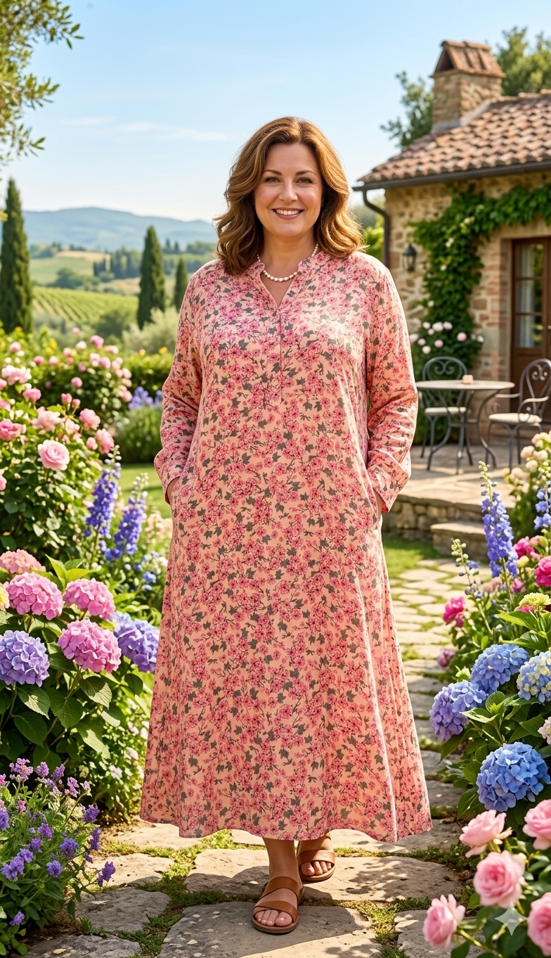 Robe Longue à Motifs – Élégance et Raffinement