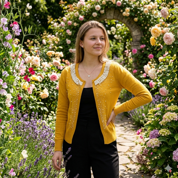 Gilet doux perlé – Élégance et confort