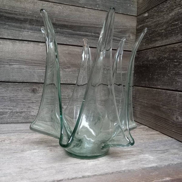 Grote glazen kaarsenkandelaar