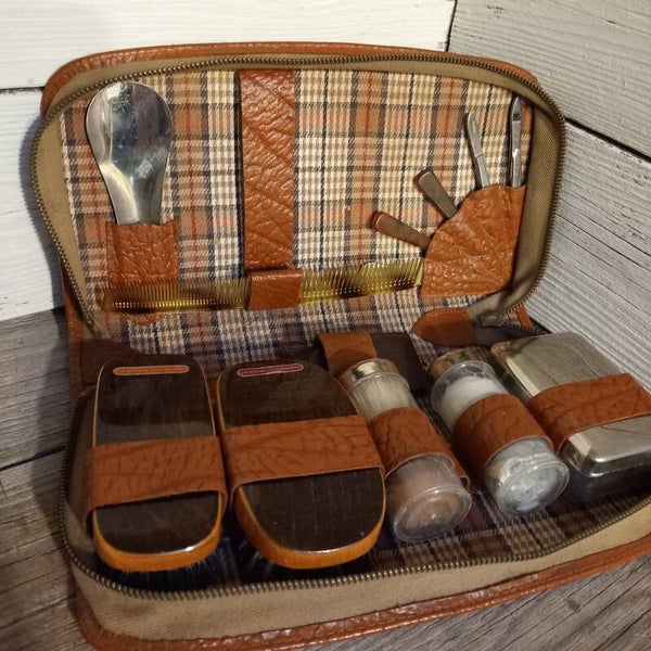 Vintage heren toiletset barberset.