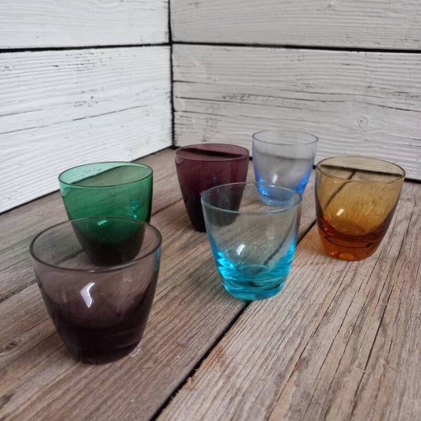 Set van 6 borrelglaasjes, Max Verboeket, Kristalunie Maastricht.