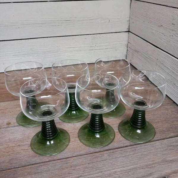 Wijnglazen Moesel / Roemer, set van 6 stuks.