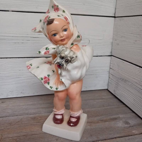 Keramisch handbeschilderd beeldje, jaren '30 Italie, gesigneerd.