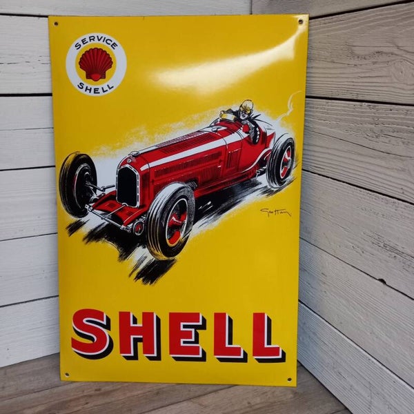 Shell emaille reclame bord.