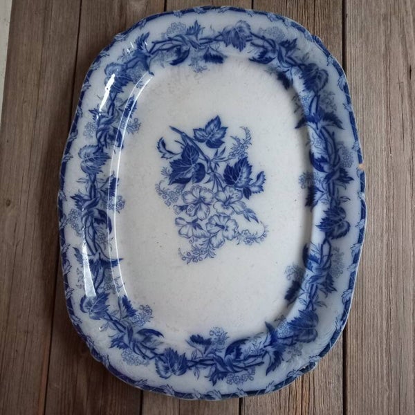 Grote ovale Delfts Blauwe schaal, Boch Belgie, serie Altea.