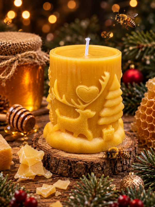 Bienenwachskerze „Weihnachtslandschaft“