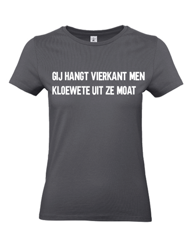 T-shirt volwassenen ge hangt vierkant men kloewete uit ze moat