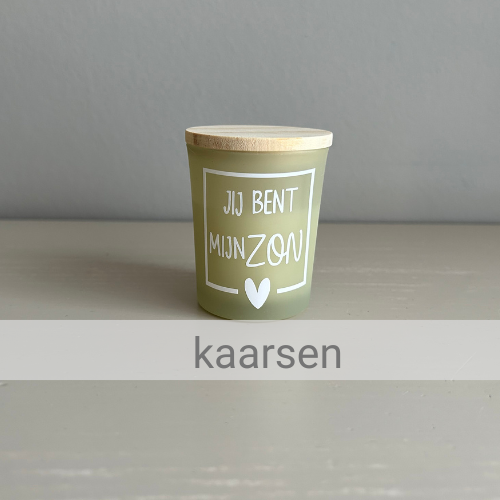 Kaars met naam. Geurkaars. 
