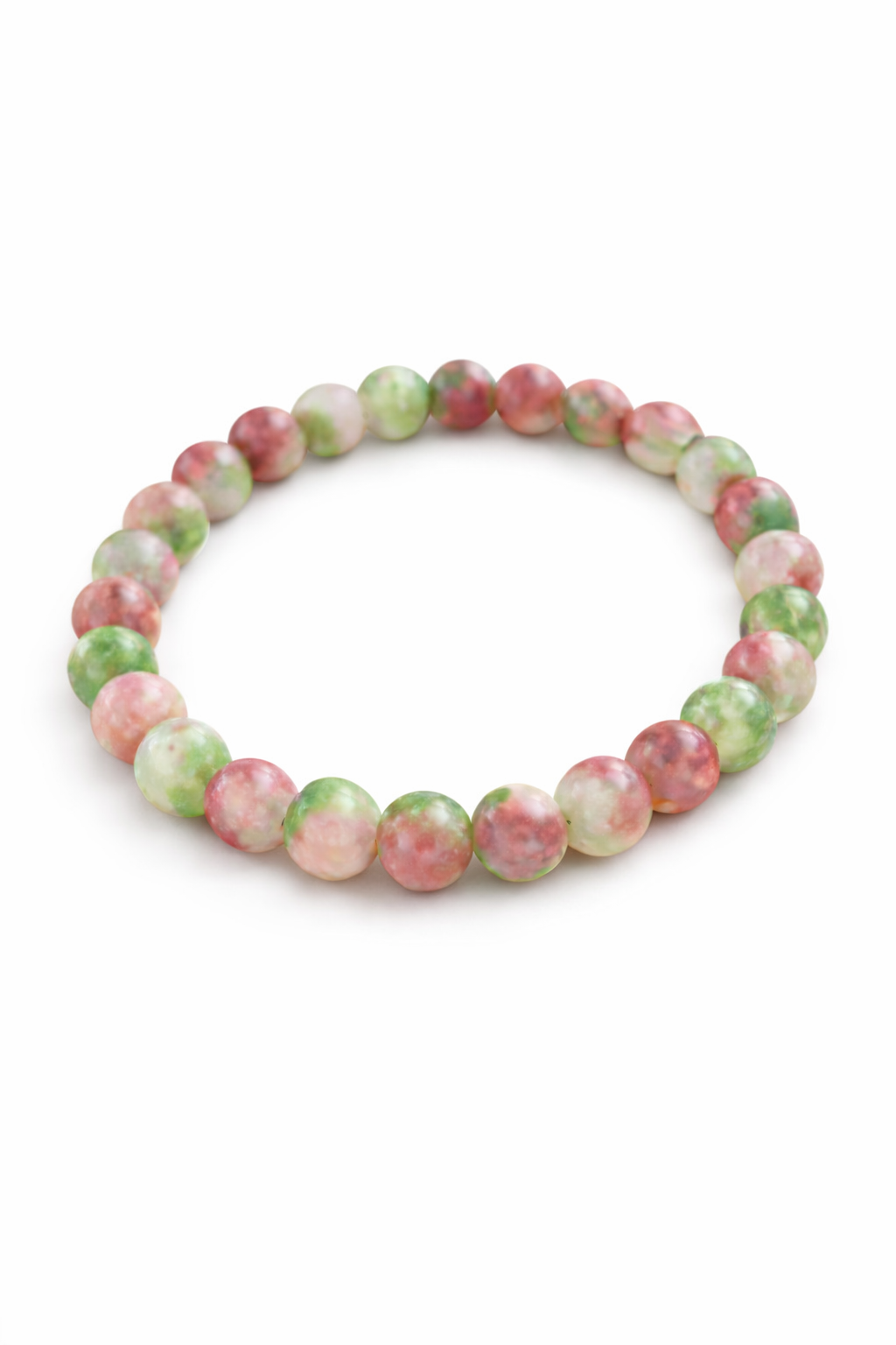 Zartes Stein Perlenarmband in Rosé & Grün – handgemacht | LUMEA