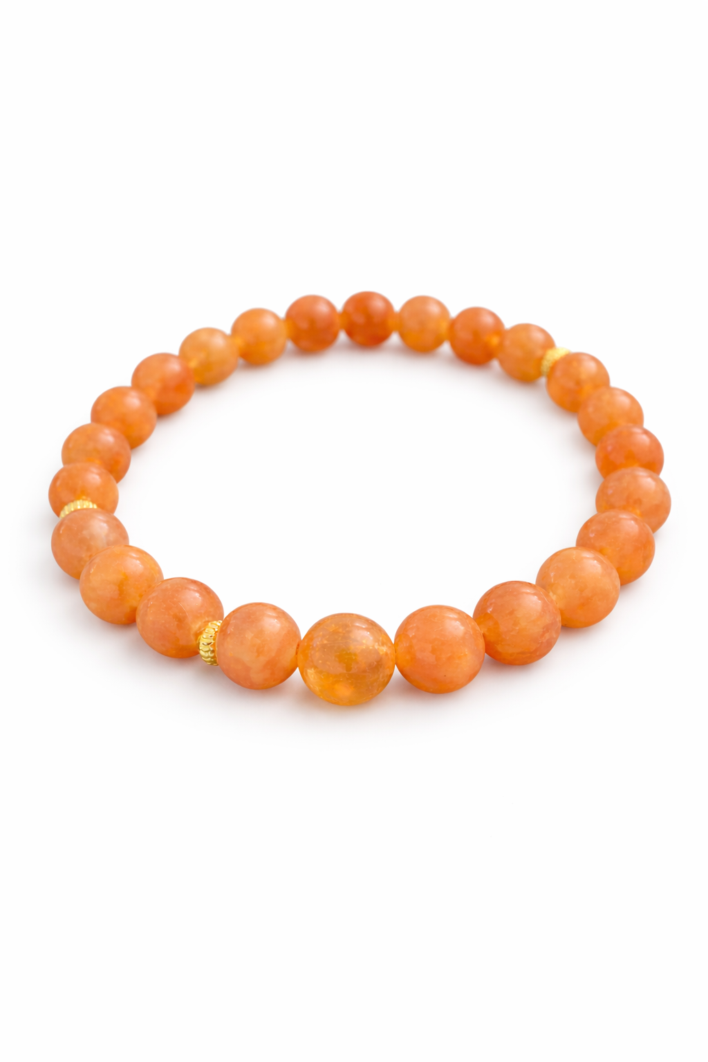 Zartes Natursteinarmband in Orange  | LUMEA