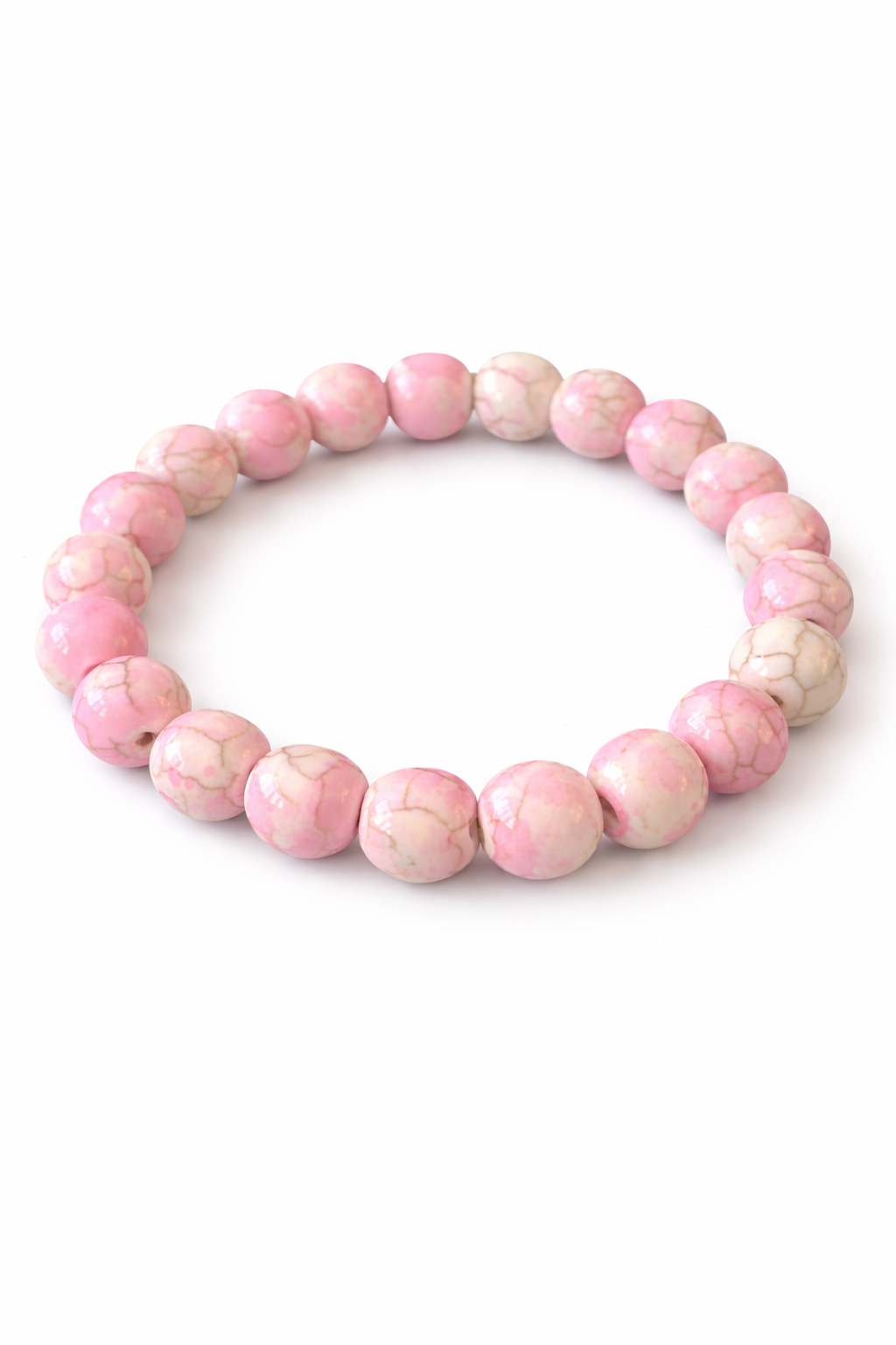 Rosa Perlenarmband Marmoriert