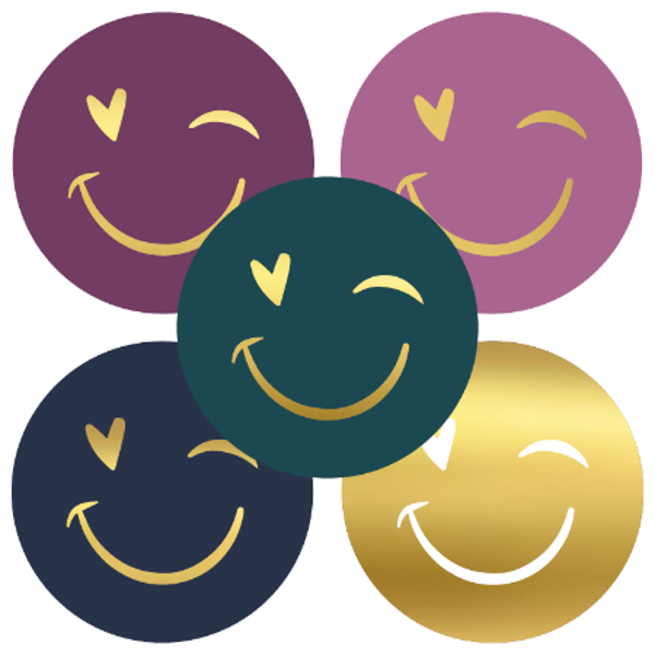 Stickers | Smiley Multi donker (5 stuks)