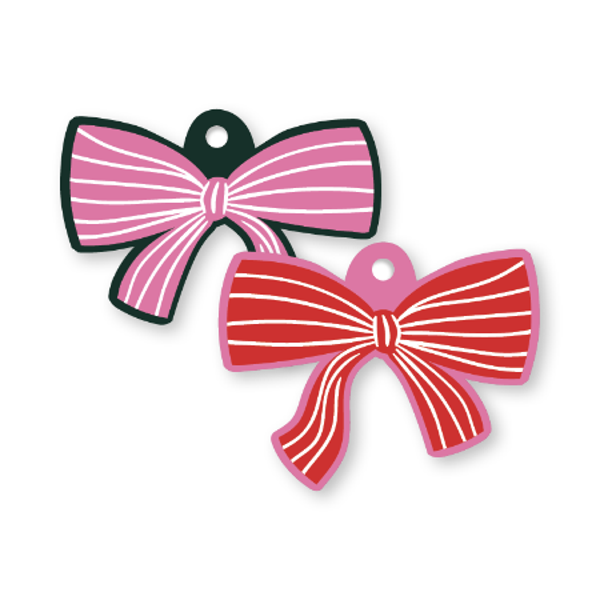 Cadeaulabel | Strik roze/rood