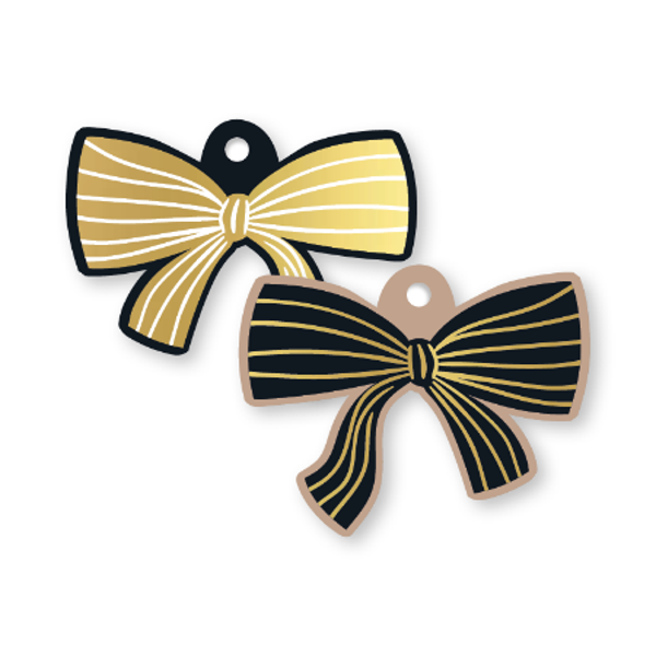 Cadeaulabel | Strik zwart/goud