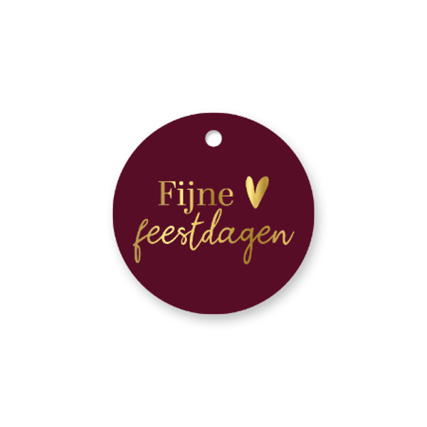 Cadeaulabel | Fijne feestdagen burgundy