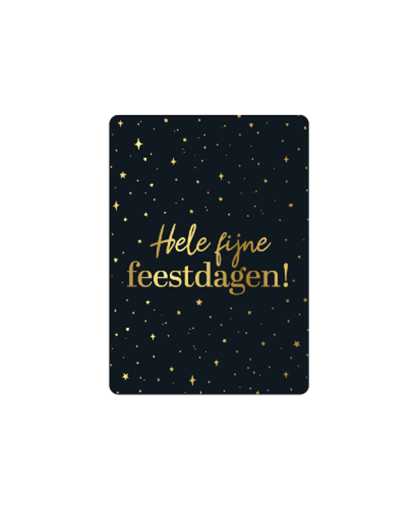 Kaarten | A7 Hele fijne feestdagen zwart/goudfolie