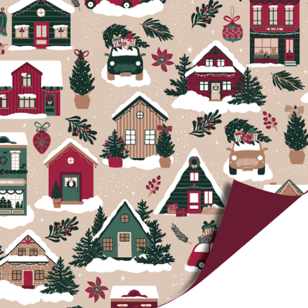 Cadeaupapier | Classic Kersthuisjes