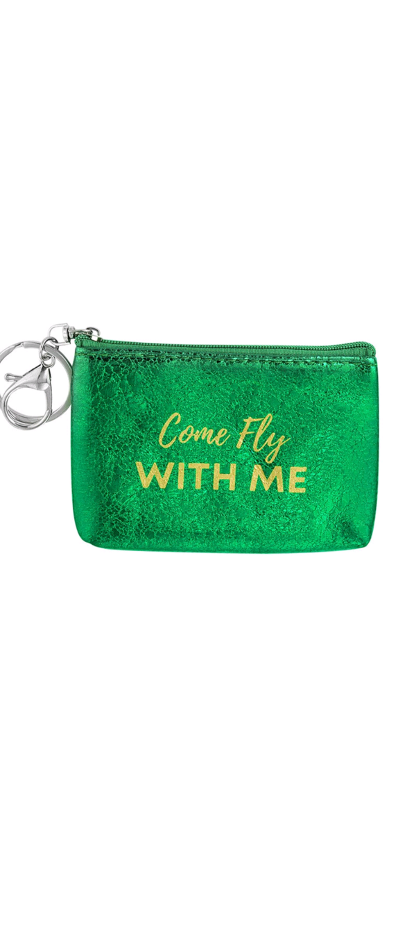 Cadeaus | Sleutelhanger portemonnee metallic "come fly with me"