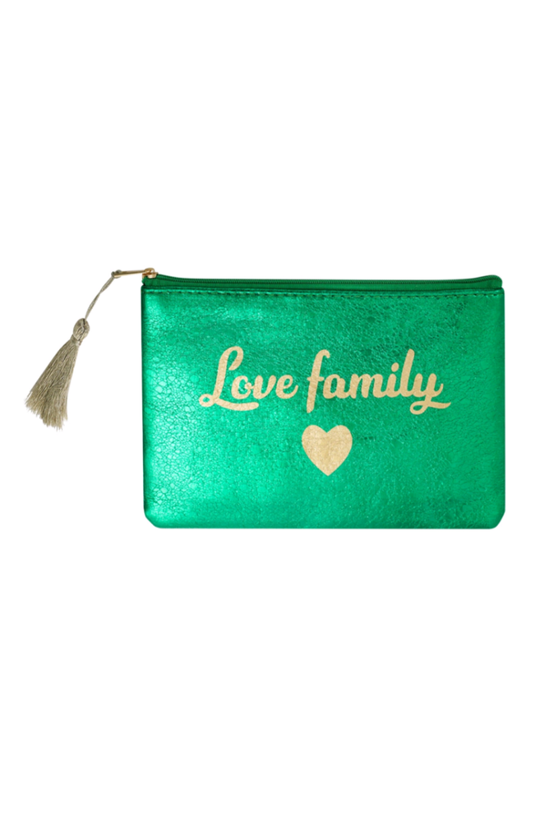 Cadeaus | Make-up tas metallic "love family "