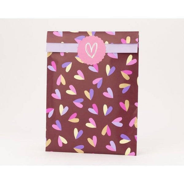 Cadeauzakjes | multi hart purple (5 stuks)
